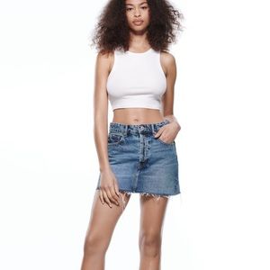 Zara Trafaluc denim mini skirt size large